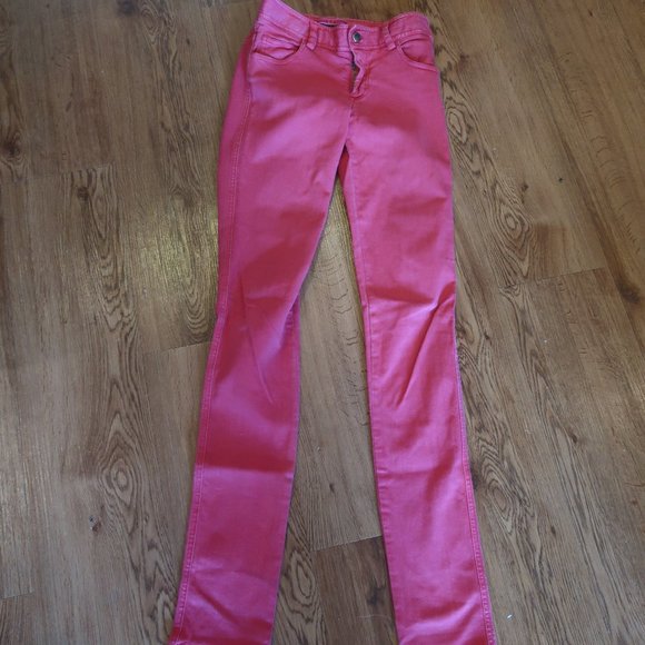 ALICE + OLIVIA CRANBERRY SKINNY JEANS SZ 0* - Picture 2 of 6